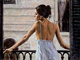 Balcony Paintings - Balcony at Buenos Aires II by Fabian Perez